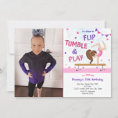 Invitation Filles Photo Gymnastique Anniversaire (Devant)