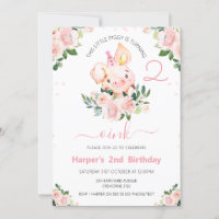 Filles Pink Floral Ce Petit Anniversaire Piggy