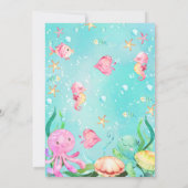 Invitation Filles Pink Octopus Oneder La Mer 1er Anniversaire (Dos)