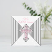 Invitation Filles Pink Première Communion (Debout devant)