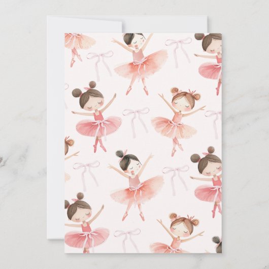 Invitation Filles Pink Tutu Ballerina 2e anniversaire (Dos)