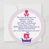 Invitation Filles Piratent N'Importe Quel Âge Fête D'Annivers (Dos)