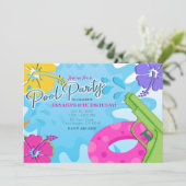 Invitation Filles Piscine Fête Éjaculation Arme Arme Eau Eté (Debout devant)