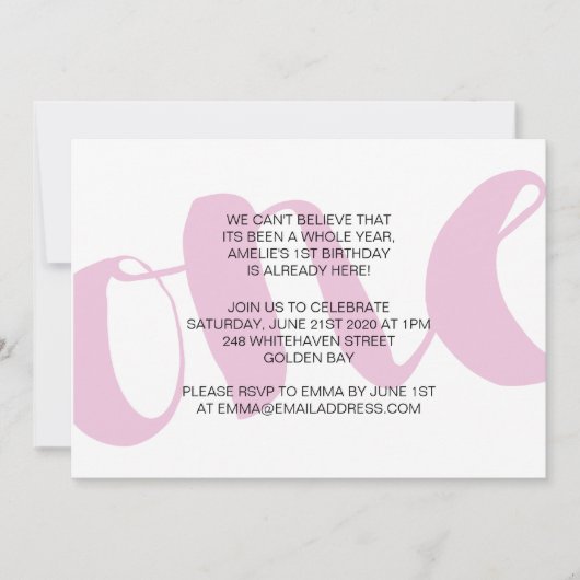 Invitation Filles Premier anniversaire (Devant)