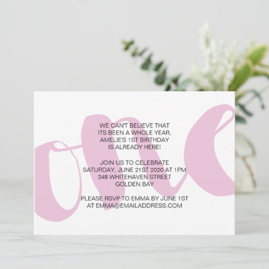 Invitation Filles Premier anniversaire (Debout devant)