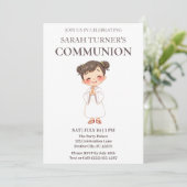 Invitation Filles première communion chrétienne (Debout devant)