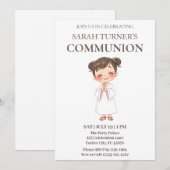 Invitation Filles première communion chrétienne (Devant / Derrière)