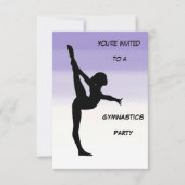 Invitation Filles Purple Ombre Gymnastique Party (Devant)