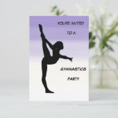 Invitation Filles Purple Ombre Gymnastique Party (Debout devant)
