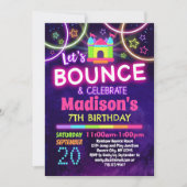 Invitation Filles Rainbow Bounce House fête d'anniversaire (Devant)