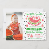 Invitation Filles Red Green One In A Melon Photo 1er Annivers (Devant)