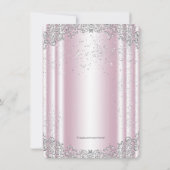 Invitation Filles Rose et Gris Perle Première Communion (Dos)
