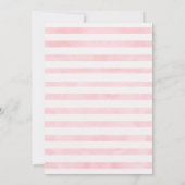 Invitation Filles rose Floral Gris Baby shower lapin (Dos)