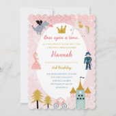 Invitation Filles Rose Magique Princesse Château Anniversaire (Devant)