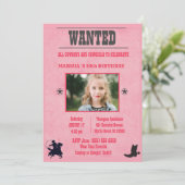 Invitation Filles rose photo Anniversaire Recherché (Debout devant)