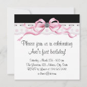Invitation Filles roses et noires Photo Anniversaire (Dos)
