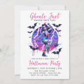 Invitation Filles roses Ghouls Night Out Adulte Halloween Par (Devant)