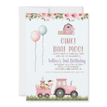 Filles roses Grange Animaux de ferme Anniversaire
