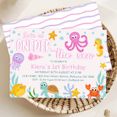 Invitation Filles roses sous la mer l'une de l'autre 1er anni