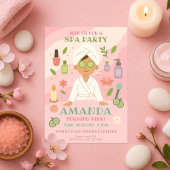 Invitation Filles roses Spa Anniversaire, Robes, Masques Visa