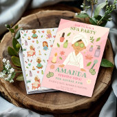 Invitation Filles roses Spa Anniversaire, Robes, Masques Visa