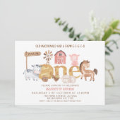 Invitation Filles rustiques modernes Une ferme 1er anniversai (Debout devant)