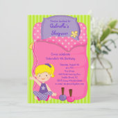 Invitation Filles Sac couchage Sleepover Anniversaire Invitat (Debout devant)