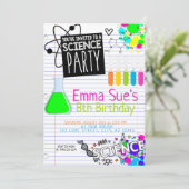 Invitation Fille's Science Lab Scientist Party Anniversaire (Debout devant)