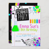 Invitation Fille's Science Lab Scientist Party Anniversaire (Devant / Derrière)