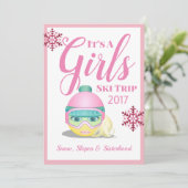 Invitation Filles Ski Trip Ski Emoji (Debout devant)