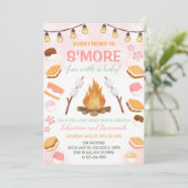 Invitation Filles S'more Fun Campfire Smores Baby Shower (Debout devant)