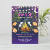 Invitation Filles S'more Fun Feu de camp Smores Fête d'annive (Debout devant)