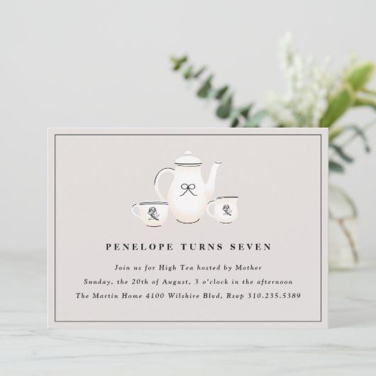 Invitation Filles sophistiquées High Tea Fête d'anniversaire (Debout devant)
