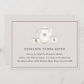 Invitation Filles sophistiquées High Tea Fête d'anniversaire (Devant / Derrière)