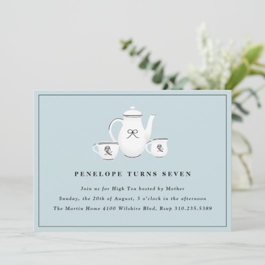 Invitation Filles sophistiquées High Tea Fête d'anniversaire (Debout devant)