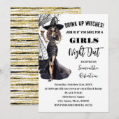 Invitation Filles Sortir de nuit sorcières annuel Halloween (Devant / Derrière)