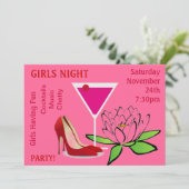 Invitation Filles Sortir La Nuit Cocktails Chaussures Fleurs (Debout devant)