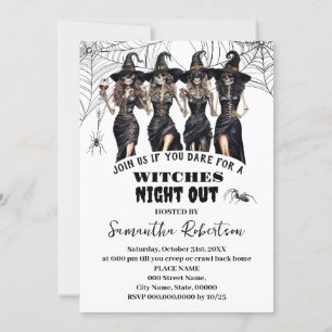 Invitation Filles Sortir la nuit sorcières annuelles Hallowee