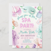 Invitation Filles Spa Anniversaire, fête Spa Anniversaire Fêt (Devant)