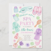 Invitation Filles Spa Anniversaire, fête Spa Anniversaire Inv (Devant)