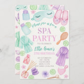 Invitation Filles Spa Anniversaire, fête Spa Anniversaire Inv (Devant / Derrière)