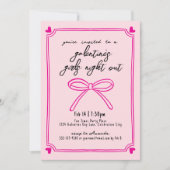 Invitation Filles tirées à la main Nuit de la Saint-Galentin (Devant)