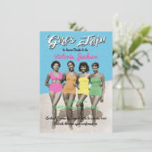 Invitation Filles Trip Beach Anniversaire ou Bachelorette Par (Debout devant)