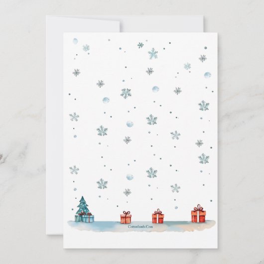 Invitation Filles Triplet Noël Fête d'anniversaire (Dos)