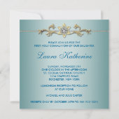 Invitation Filles Turquoise bleu Première communion (Dos)