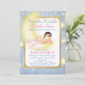 Invitation Filles Twinkle Twinkle Little Star Baby shower (Debout devant)