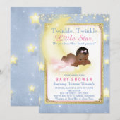 Invitation Filles Twinkle Twinkle Little Star Baby shower (Devant / Derrière)
