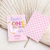 Invitation Filles Une Oie Silly Été Enfants Premier anniversa