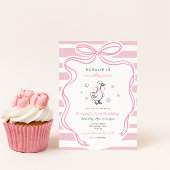 Invitation Filles une sotte oie rose coquette Anniversaire