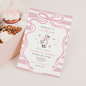 Invitation Filles une sotte oie rose coquette Anniversaire